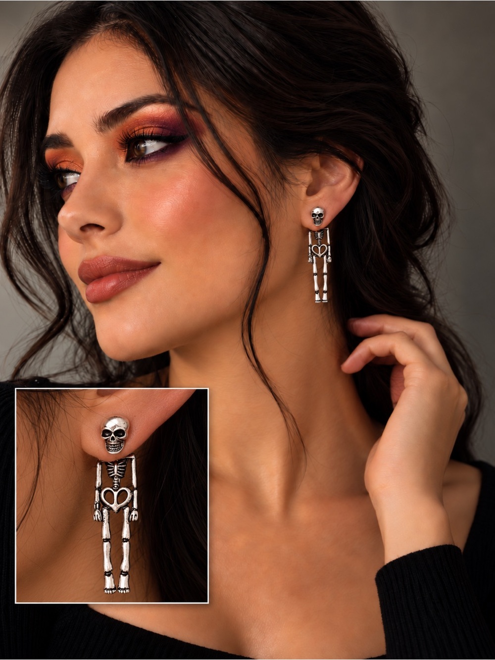 Spooky Bones Skeleton Drop Earrings